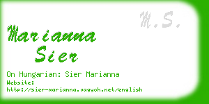 marianna sier business card